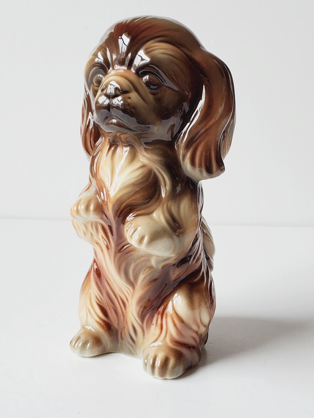 Vintage Mid-Century Ceramic Cocker Spaniel Puppy Dog Figurine - 8.5” Tall